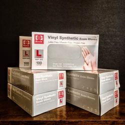 600ct Vinyl Synthetic Exam Gloves Large Latex Free Powder Free Disposable Bulk