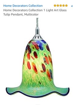 1 LIGHT ART GLASS PENDANT IN MULTI COLOR