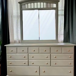 Refinished Dresser And Mirror 