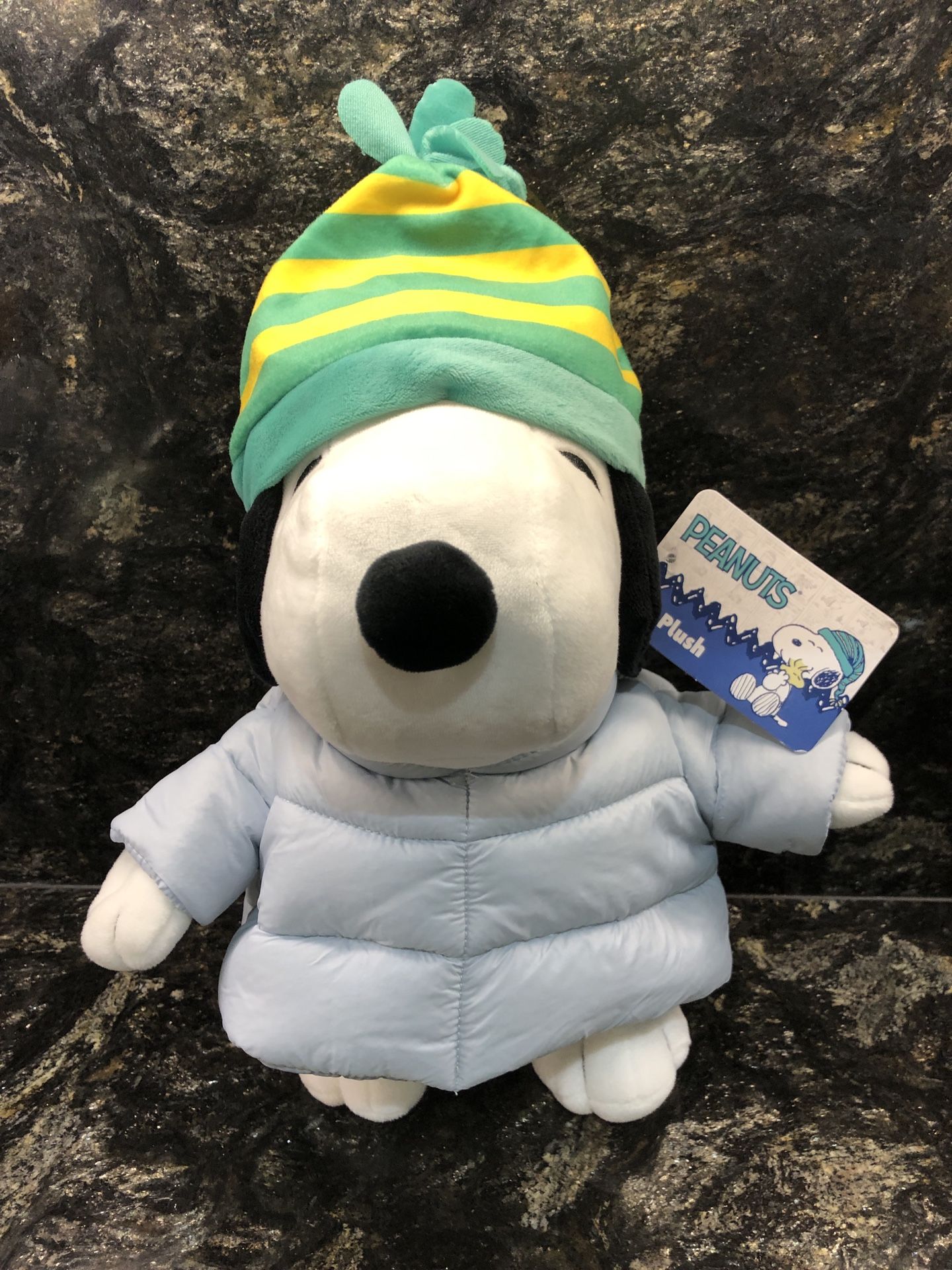 CVS Peanuts Snoopy Blue Puffer Jacket Plush Stuff Toy