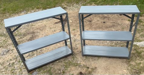 (2) Metal Storage Racks 36L x 36H x 12W