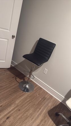 Black Faux Leather  Bar Stool