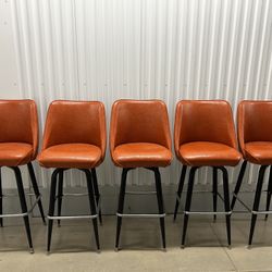 Swivel Leather Bar Stools All 5 For $450