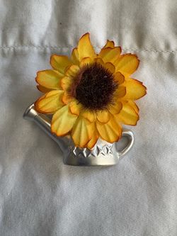Sunflower Watering Can Brooch