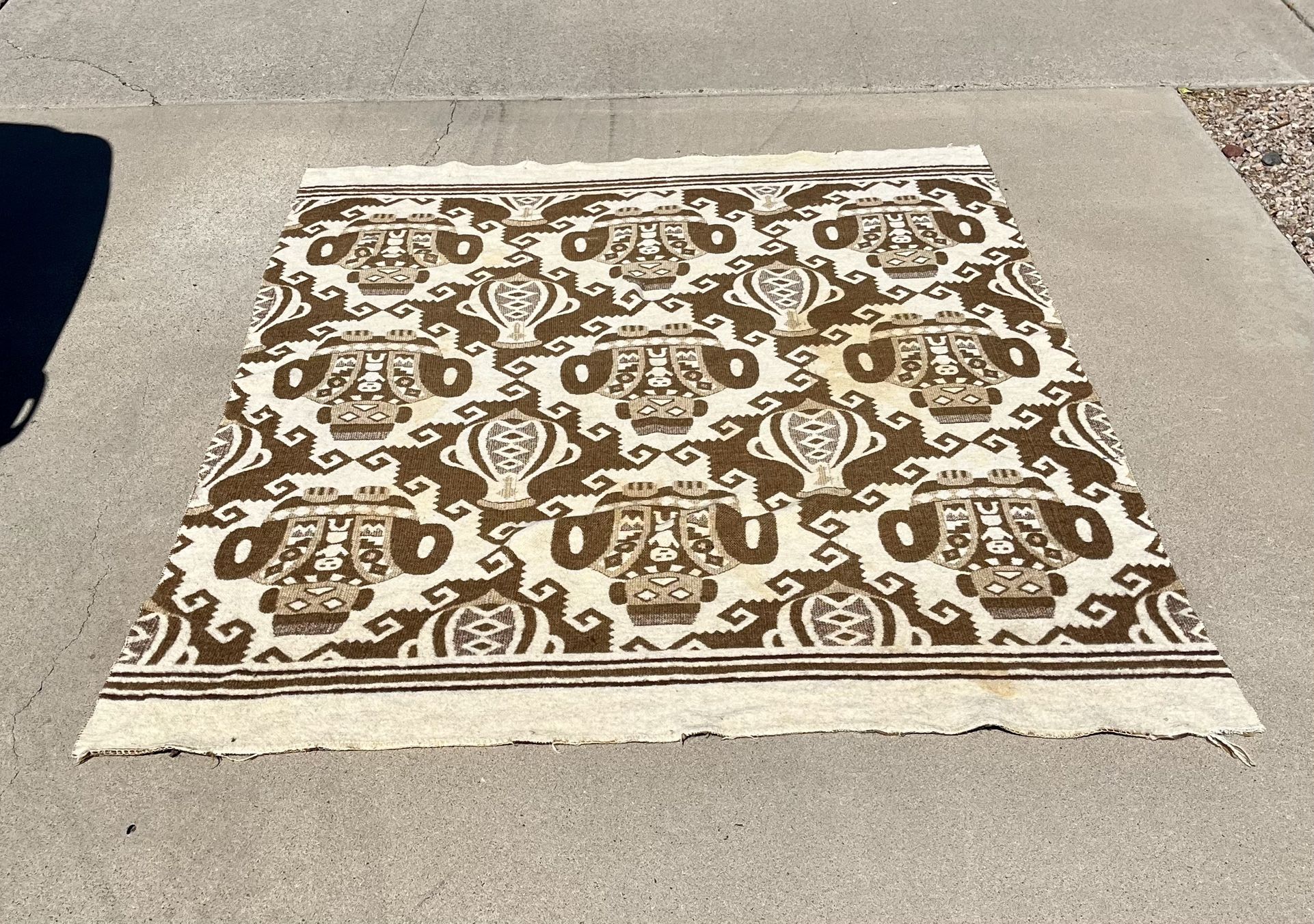 Vintage Wool Blanket Mexico South American