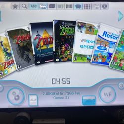 NINTENDO WII  With 30 Games Mario Kart,Wii sports,Smash Bros. Mario Party,Zelda and Many More