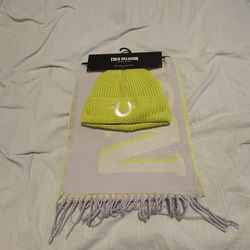 True religion beanie and scarf