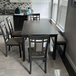 Dining Table With Chairs And Bench 