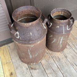 Rustic milk containers
