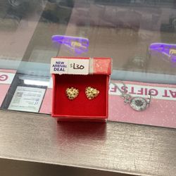 Gold Nugget Ear Rings 10k
