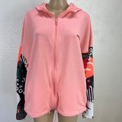 Womens Adidas Hooded Farm Rio Track Jacket Glory Pink/Scarlet 2XL  Street Wear