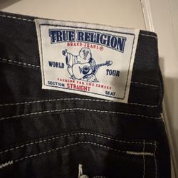 True Religion, Straight, Black, Size 32