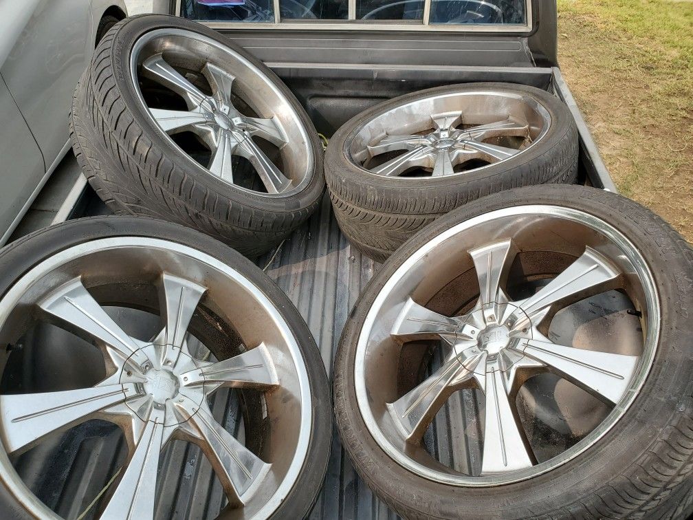 24" rims and tires good condition universal fits 6 lugs $450