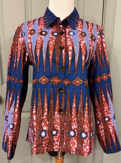 Me 2 Women’s Custom Design Colorful African Cotton Lined Jacket.Size Small