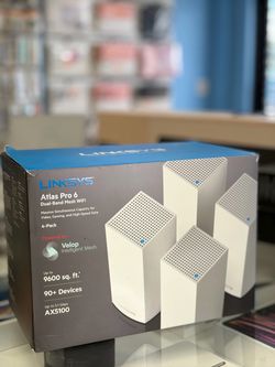 Linksys Atlas Pro 6 MX55WH Dual-Band WiFi- 4 Pack- Excellent Conditions