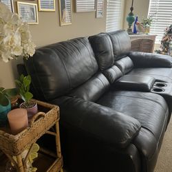 Leather Sectional & Electric Recliner Set 