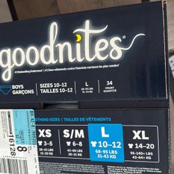 New box Of Large Goodnites
