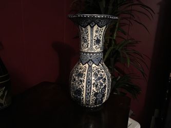 Vintage Royal Sphinx Delft Vase by Boch Belgium c.1950