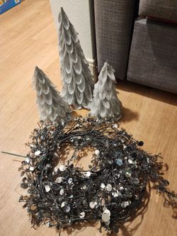 Christmas trees and garland