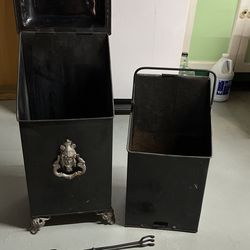 Vintage Coal Hod With Tongs ( Price Lowered).  Still available As Of 10/24