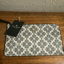 NWT Kate Spade  Medium L-Zip Wristlet Spade Flower PV KG487 Black Multi