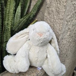 Bunny Rabbit, Aurora  White Long Ears Pink Nose 10" Soft 