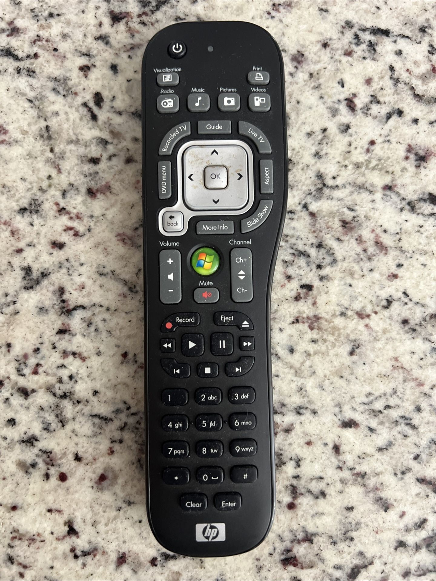 HP Remote Control Model TSGH-IR01 Touchsmart Windows PC Media Center 5070-2583