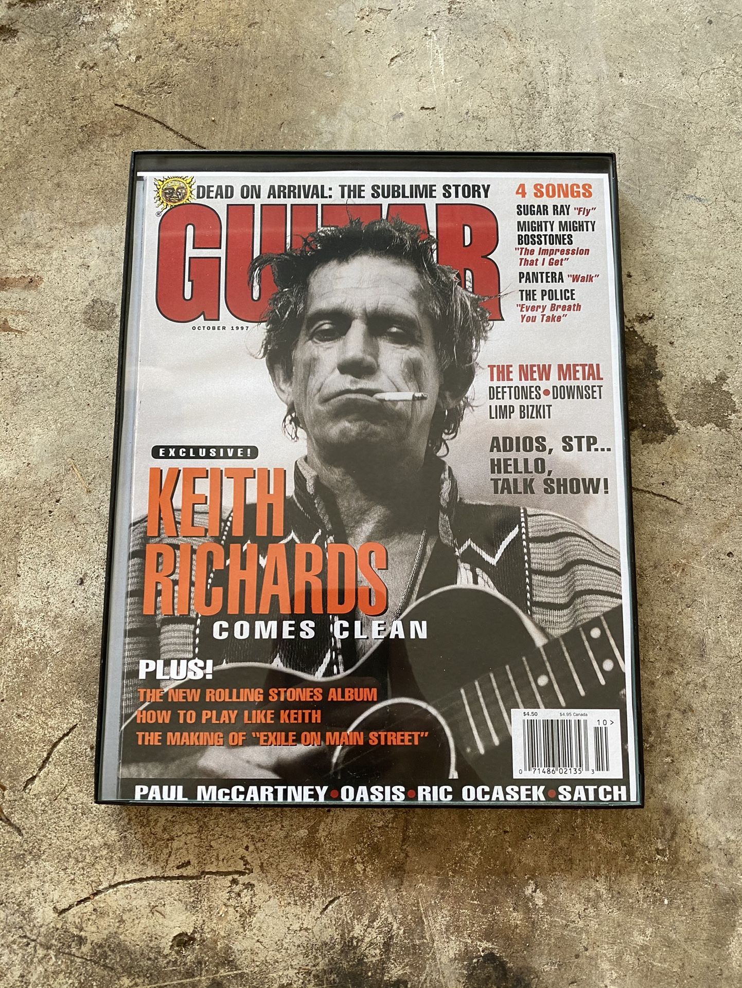 Framed Keith Richards Magazine cover