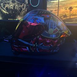 ILM Red Samurai Motorcycle Helmet
