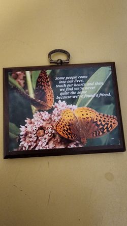 Vintage butterfly plaque