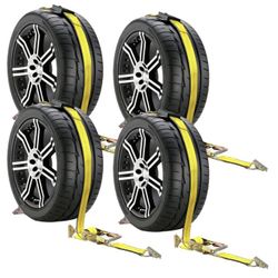 Autofonder Car Tie Down Straps For Trailers-10,000lbs Break Strength-2inx10ft Heavy Duty E Track Car Hauler Strap With Rolling Idler Three Cleat Over 