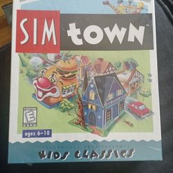 Sealed Sim Town 1998 Big Box Windows Mac PC CD Maxis Kids Game KB Toys See Pics