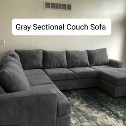 Gray Sectional Couch Sofa With Chaise 
