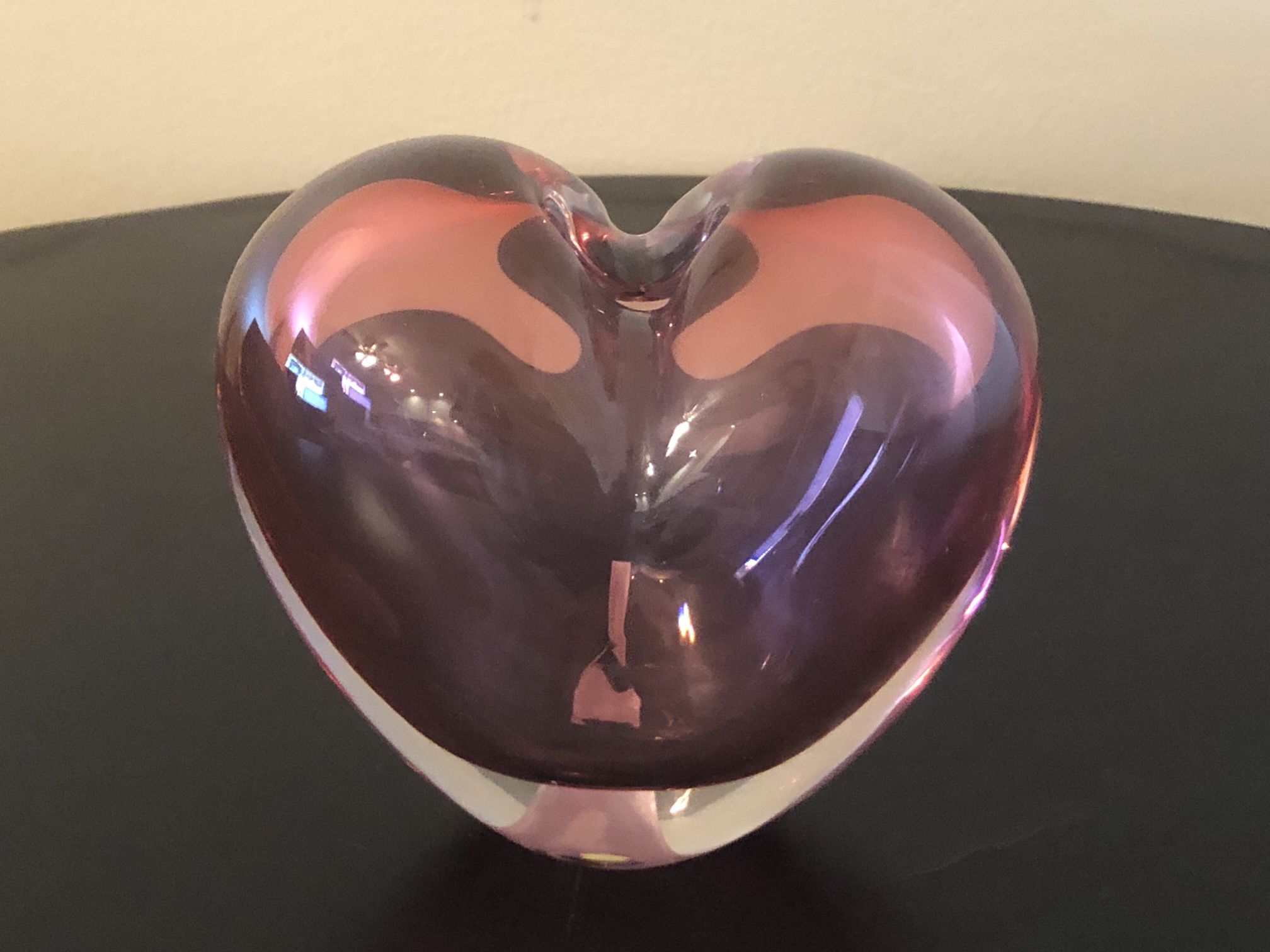 Svoboda Karlov Czech Republic Heart Shape Vase Signed