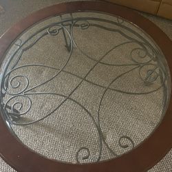Round Coffee Table And Two End Tables
