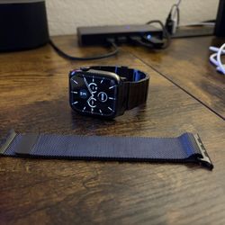 Apple Watch Series 7 45mm Graphite Stainless Steel w/ 2 Matching Bands