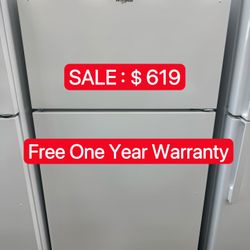 Whirlpool 20 cu.ft Top freezer Refrigerator-Free One Year Warranty