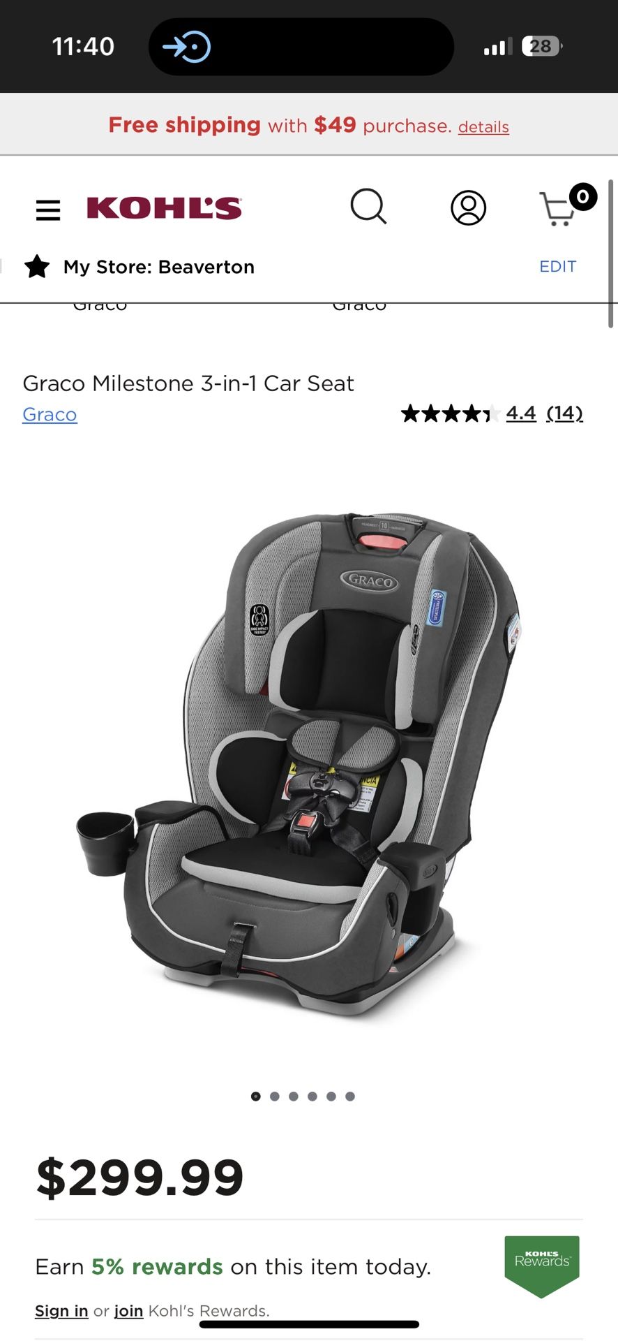 Graco 3 In 1 Car seat