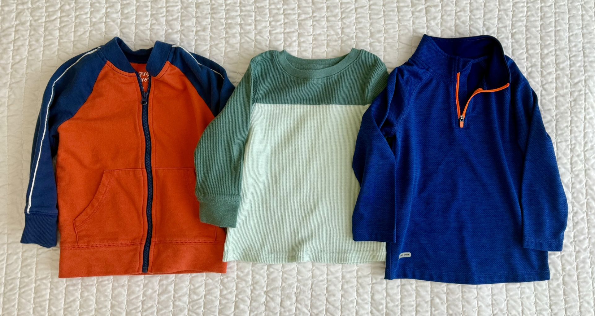 Boys Toddler Size 2T Long Sleeve Zippered Shirts Fall Winter