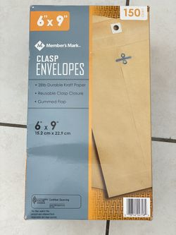 150 6x9” Envelopes with Clasps