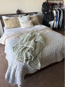 Queen Platform Bed Frame with Storage Headboard with a Queen Size Mattress!