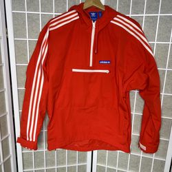 Adidas Originals Tennoji Windbreaker jacket Red size small Pullover anorak Smock.