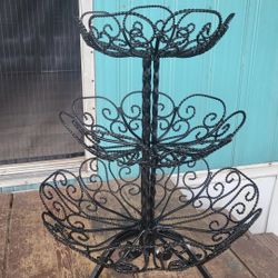 Black Metal Vegetable /Fruit Keeper/3 bowls  19" × 25 1/2" Tall 