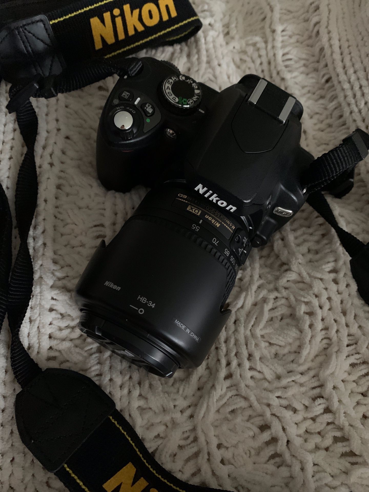 Nikon D60 with rechargeable battery and 55mm lens