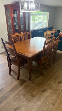 Solid wood table with 6 chairs