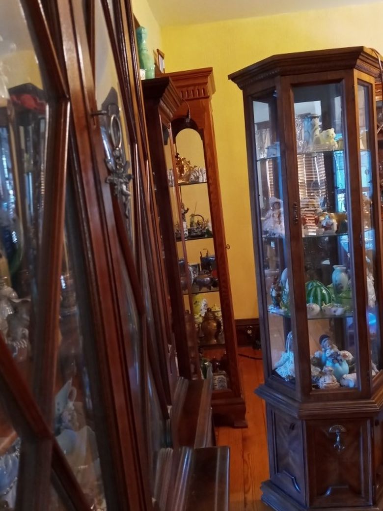 Vintage Octogon Curio Cabinet