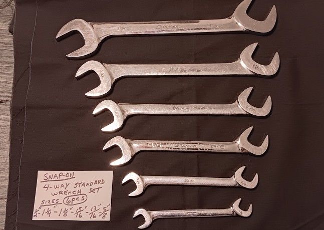 6 Piece Snap-on 4 Way Open End  Standard Wrench Set