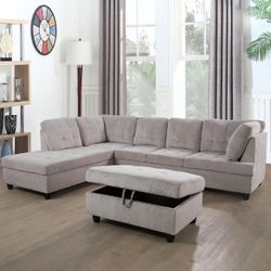 Brand New Sectional Couch Set And Ottoman