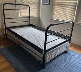 Metal Twin Bed Frame + Trundle Bed