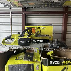 Ryobi ONE+ HP 18V Brushless 10 in. Battery Chainsaw with 4.0 Ah Battery and Charger